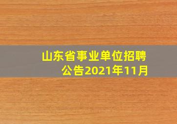 山东省事业单位招聘公告2021年11月