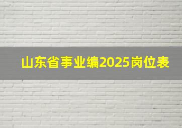 山东省事业编2025岗位表