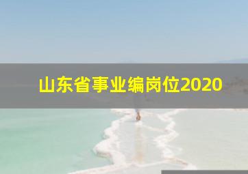 山东省事业编岗位2020