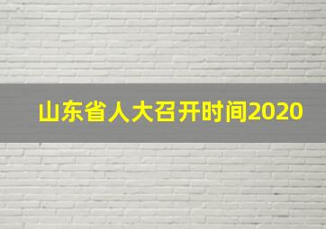 山东省人大召开时间2020