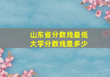 山东省分数线最低大学分数线是多少