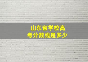 山东省学校高考分数线是多少