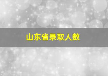 山东省录取人数