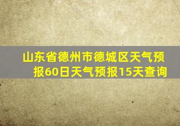 山东省德州市德城区天气预报60日天气预报15天查询