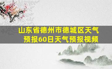 山东省德州市德城区天气预报60日天气预报视频