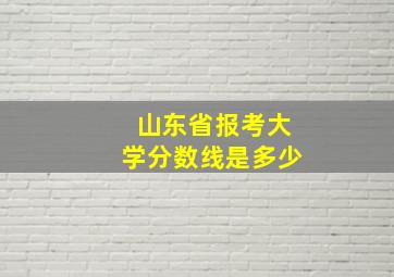 山东省报考大学分数线是多少