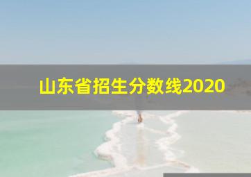 山东省招生分数线2020