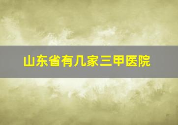 山东省有几家三甲医院