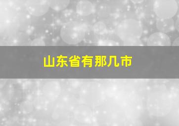 山东省有那几市