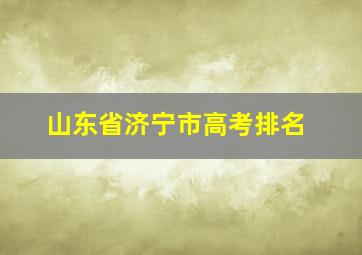 山东省济宁市高考排名