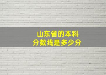 山东省的本科分数线是多少分