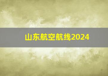 山东航空航线2024