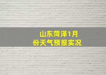 山东菏泽1月份天气预报实况