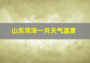 山东菏泽一月天气温度