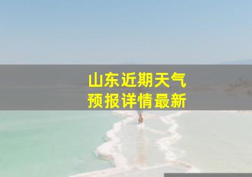 山东近期天气预报详情最新