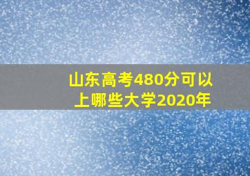 山东高考480分可以上哪些大学2020年