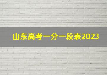 山东高考一分一段表2023