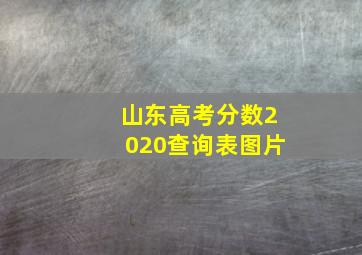 山东高考分数2020查询表图片