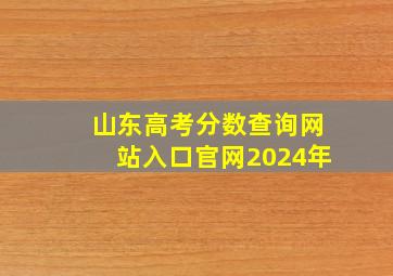 山东高考分数查询网站入口官网2024年