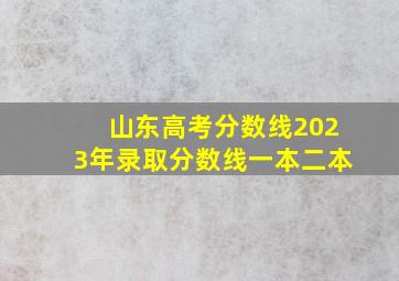 山东高考分数线2023年录取分数线一本二本