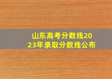 山东高考分数线2023年录取分数线公布