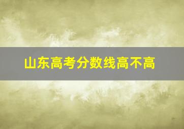 山东高考分数线高不高