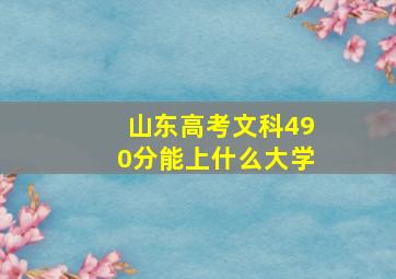 山东高考文科490分能上什么大学