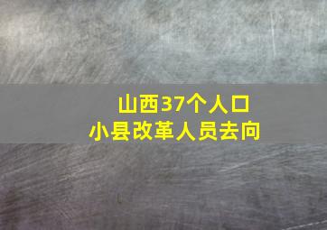 山西37个人口小县改革人员去向