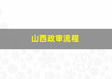 山西政审流程