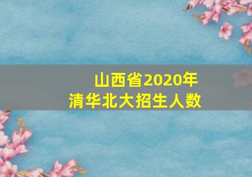 山西省2020年清华北大招生人数