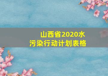 山西省2020水污染行动计划表格