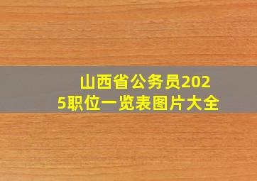 山西省公务员2025职位一览表图片大全