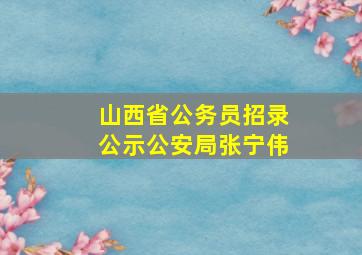 山西省公务员招录公示公安局张宁伟