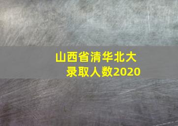 山西省清华北大录取人数2020