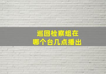 巡回检察组在哪个台几点播出