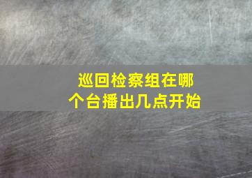 巡回检察组在哪个台播出几点开始