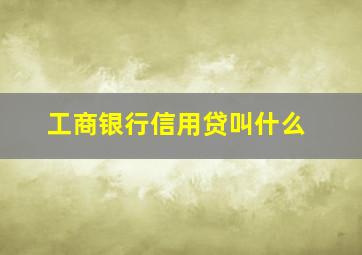 工商银行信用贷叫什么