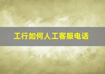 工行如何人工客服电话