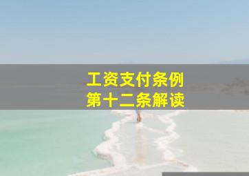 工资支付条例第十二条解读