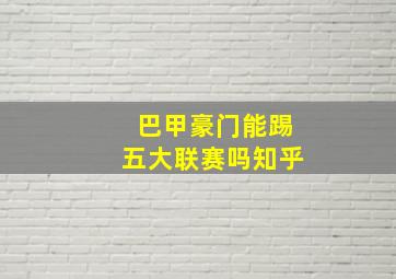 巴甲豪门能踢五大联赛吗知乎