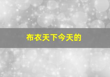 布衣天下今天的