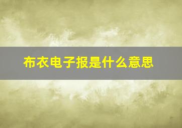 布衣电子报是什么意思