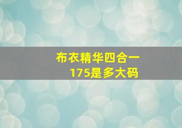 布衣精华四合一175是多大码