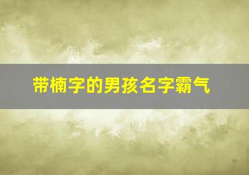 带楠字的男孩名字霸气