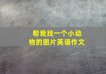 帮我找一个小动物的图片英语作文