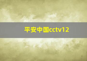 平安中国cctv12