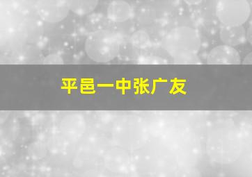 平邑一中张广友