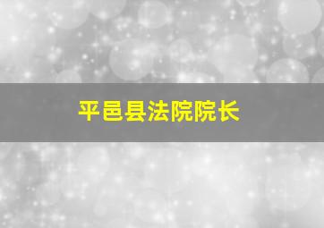 平邑县法院院长