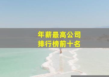 年薪最高公司排行榜前十名