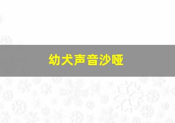 幼犬声音沙哑